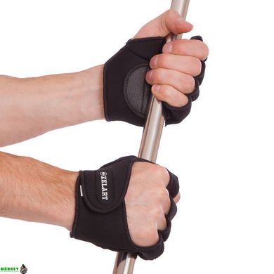 Перчатки атлетичні для силових вправ і фітнесу Zelart ZG-3615 розмір S-XXL чорний