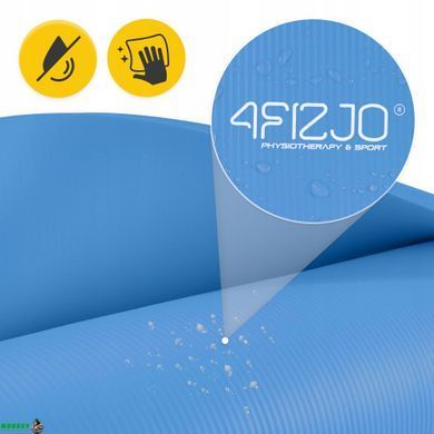 Коврик (мат) спортивный 4FIZJO NBR 1 см для йоги и фитнеса 4FJ0014 Blue