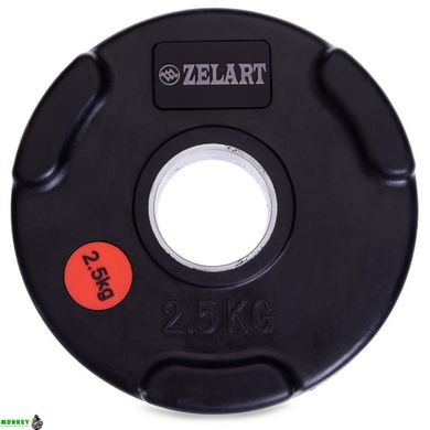 Блины (диски) обрезиненные Zelart Z-HIT TA-5160-2,5 51мм 2,5кг черный