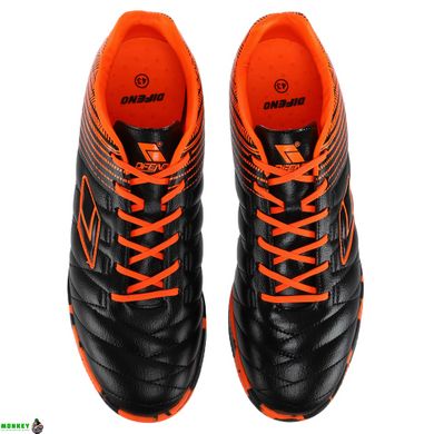 Взуття для футзалу чоловіче DIFENO 191124-2 розмір 40-45 чорний-оранжевий
