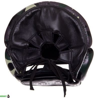 Шлем боксерский с полной защитой кожаный TOP KING EmPower Camouflage TKHGEM-03 Камуфляж зеленый S