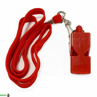 Свисток арбітра пластиковий зі шнурком Meta Whistle plastic classic with lanyard червоний Уні OFSM