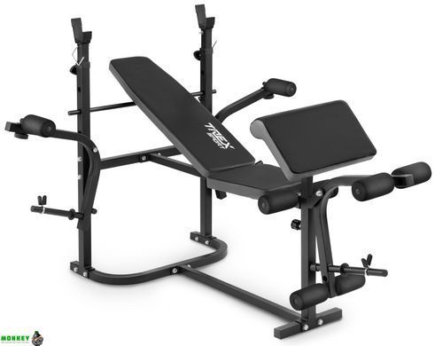 Набір Hop-Sport Premium 135кг з лавою TX-020, штангами та гантелями