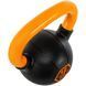 Гиря тренировочная цельная обрезиненная с окрашенной ручкой LiveUp Urethane competition kettlebell UAZE5336-12 вес 12кг черный-оранжевый