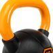 Гиря тренировочная цельная обрезиненная с окрашенной ручкой LiveUp Urethane competition kettlebell UAZE5336-12 вес 12кг черный-оранжевый