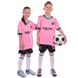 Форма футбольная детская с символикой футбольного клуба BARCELONA MESSI 10 резервная 2021 SP-Planeta CO-2466 6-14 лет розовый-черный