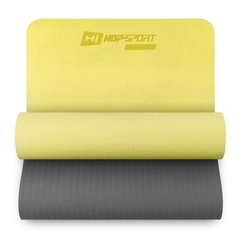 Коврик для фитнеса Hop-Sport TPE 0,6 см HS-T006GM желто-серый
