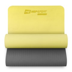 Коврик для фитнеса Hop-Sport TPE 0,6 см HS-T006GM желто-серый