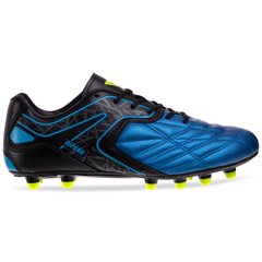 Бутси футбольне взуття OWAXX 170210-2 L.BLUE/BLACK/LIME розмір 40-45 (верх-PU, підошва-RB, синій-чорний-салатовий)