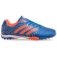 Сороконожки обувь футбольная OWAXX OB-802-1 размер 39-44 (верх-PU, подошва-RB, синий-оранжевый)