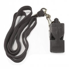 Свисток арбитра пластиковый со шнурком Meta Whistle plastic classic with lanyard черный Уни OFSM