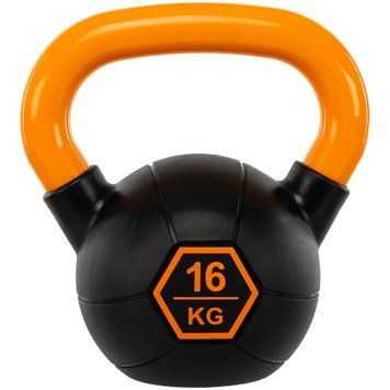 Гиря тренувальна цільна гумова з пофарбованою ручкою LiveUp Urethane competition kettlebell UAZE5336-16