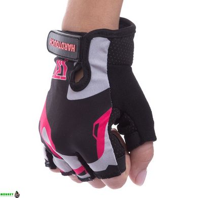 Перчатки для фитнеса и тренировок HARD TOUCH FG-009 XS-L черный-розовый