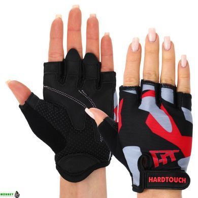 Рукавички для фітнесу та тренувань HARD TOUCH FG-009 S чорний-рожевий