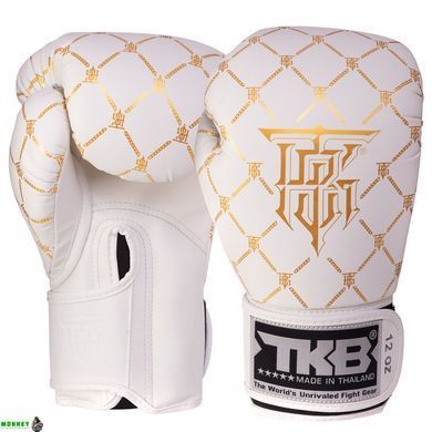 Рукавички шкіряні боксерські TOP KING TOP KING Chain TKBGCH Білий-срібний 10 унції