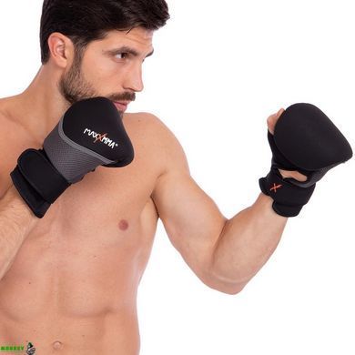 Снарядні рукавички MAXXMMA GH06 Чорно-сірий розмір