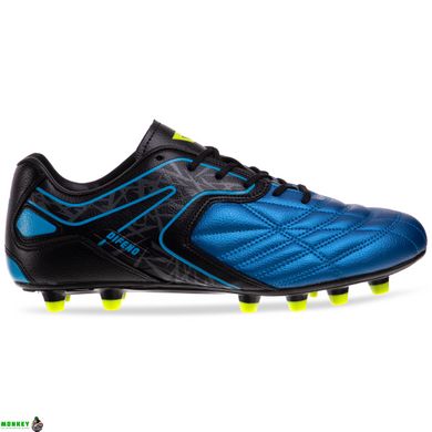 Бутсы футбольная обувь OWAXX 170210-2 L.BLUE/BLACK/LIME размер 40-45 (верх-PU, подошва-RB, синий-черный-салатовый)