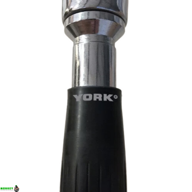 Ручка для тяги York Fitness V-образная на трицепс с резиновыми рукоятками, хром
