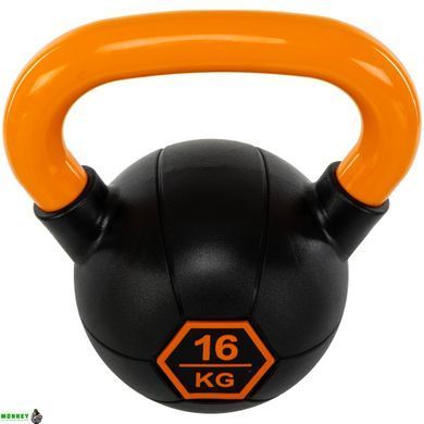 Гиря тренувальна цільна гумова з пофарбованою ручкою LiveUp Urethane competition kettlebell UAZE5336-16