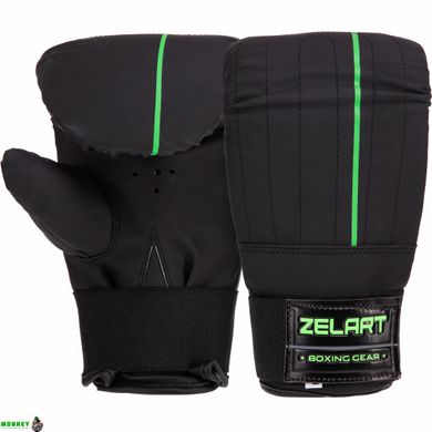 Снарядні рукавички ZELART VL-3086 розмір S-XL чорний-салатовий