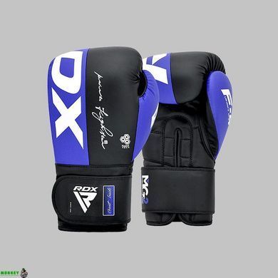 Боксерские перчатки RDX REX F4 BLUE/BLACK-12 унций (капа в комплекте)
