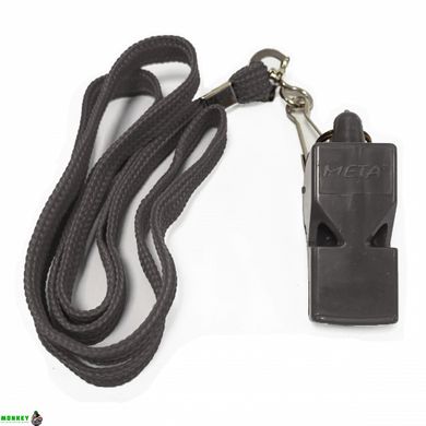 Свисток арбитра пластиковый со шнурком Meta Whistle plastic classic with lanyard черный Уни OFSM