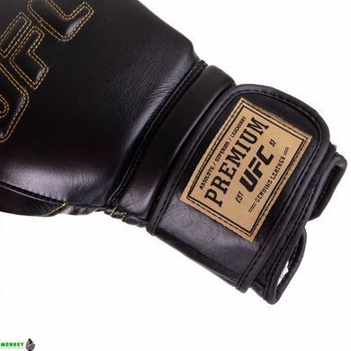 Боксерські рукавиці шкіряні UFC PRO Prem Hook & Loop UHK-75049 14 унцій чорний