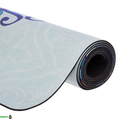 Килимок для йоги Замшевий Record FI-5662-58 розмір 183x61x0,3см м'ятний-синій