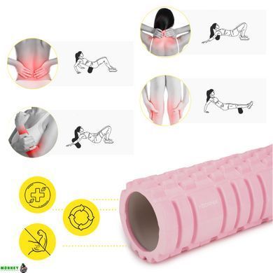 Массажный ролик Cornix EVA 33 x 14 см (валик, роллер) XR-0036 Light Pink