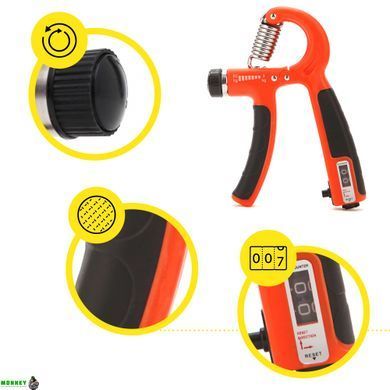 Эспандер кистевой Cornix 5-60 кг с регулируемой нагрузкой и счетчиком XR-0265 Orange/Black