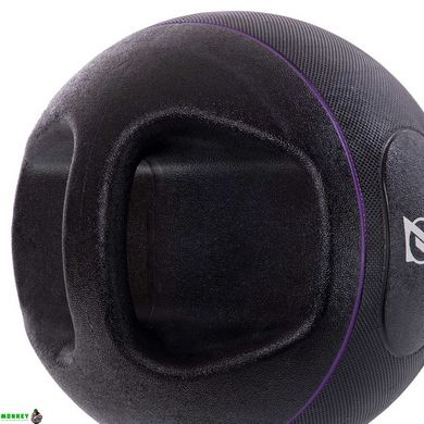 Мяч медицинский медбол с двумя ручками Zelart TA-7827-10 вес-10кг d-27,5см черный-серый