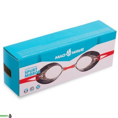 Окуляри для плавання MadWave SPURT Mirror M042725 Червоно-чорний