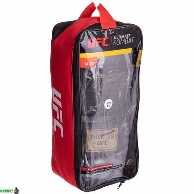 Боксерські рукавиці шкіряні UFC PRO Prem Hook & Loop UHK-75049 14 унцій чорний
