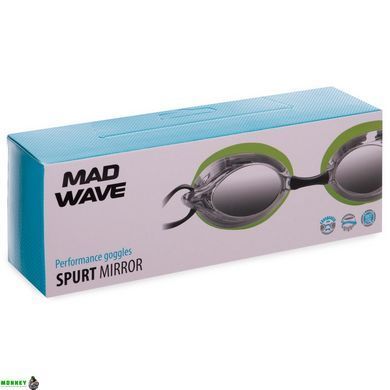 Окуляри для плавання MadWave SPURT Mirror M042725 Червоно-чорний