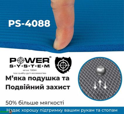 Коврик для йоги и фитнеса Power System Fitness Mat Premium PS-4088 Blue