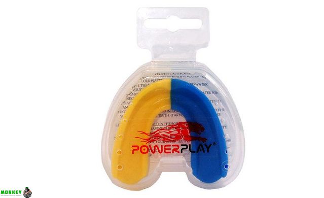 Капа боксерская PowerPlay 3311 SR сине-желтая