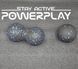 Набор для йоги PowerPlay PP_4008 EPP Foam Roller Set роллер + 2 массажных мяча Черно-синий