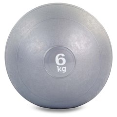 Мяч набивной слэмбол для кроссфита Record SLAM BALL FI-5165-6 6кг (резина, минеральный наполнитель, d-23см, серый)