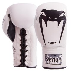 Боксерські рукавиці шкіряні професійні на шнурівці VNM GIANT VL-5786 10-14 унцій кольори в асортименті