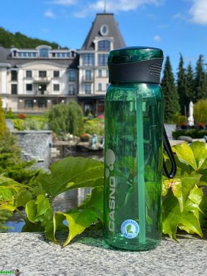 Бутылка для воды CASNO 600 мл KXN-1211 Зеленая с соломинкой