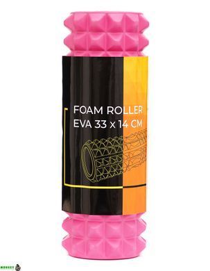 Массажный ролик Cornix EVA 33 x 14 см (валик, роллер) XR-0327 Pink