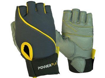 Рукавички для фітнесу PowerPlay 1725 B жіночі Сіро-Жовті S