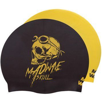 Шапочка для плавання двостороння MadWave SWIM SCULL reversible M055025 Чорно-жовтий