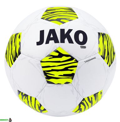 М'яч футбольний Jako Training ball Wild білий, неоновий жовтий, чорний Уні 5