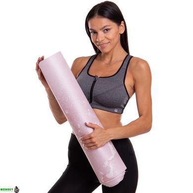 Коврик для йоги Замшевый Record FI-3391-2 размер 183x61x0,3см светло-розовый