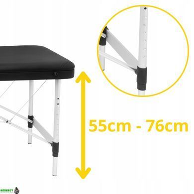 Массажный стол складной 4FIZJO Massage Table Alu W60 Black (P-5907739318374)