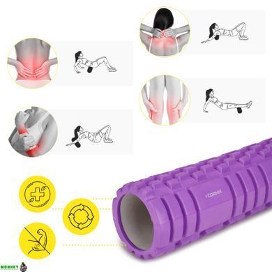 Массажный ролик Cornix EVA 45 x 14 см (валик, роллер) XR-0042 Violet