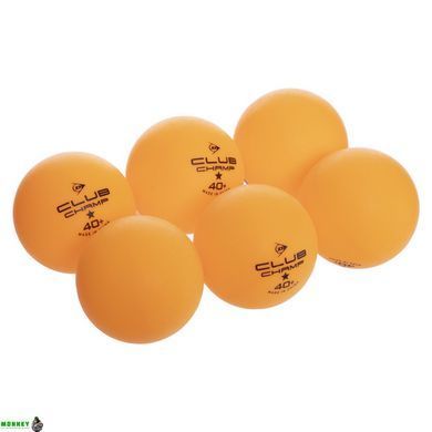 Набір м'ячів для настільного тенісу DUNLOP CLUB CHAMP 40+ MT-679315 6шт помаранчевий