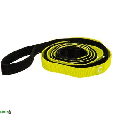 Стрічка для розтяжки Record Stretch Strap FI-6347 8 петель чорний-лимонний