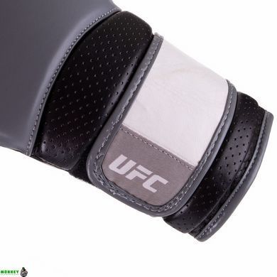 Боксерські рукавиці шкіряні UFC PRO Training UHK-69994 14 унцій сірий-чорний